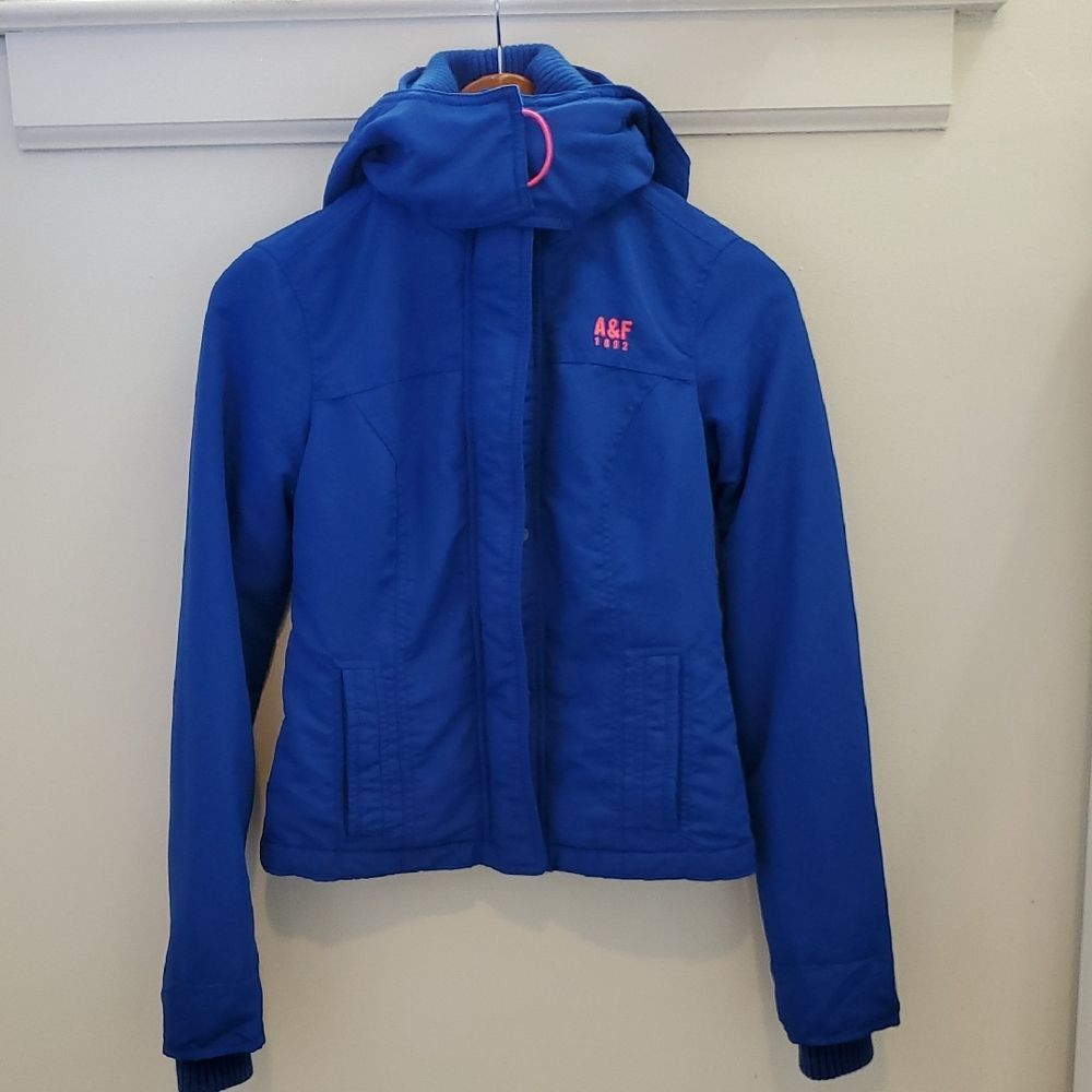 Abercrombie & Fitch Hooded Jacket Fleece Lined XS Blue